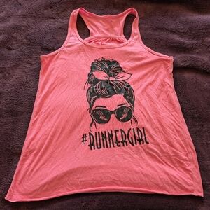 #RUNNERGIRL Pink Womens Tank Top L